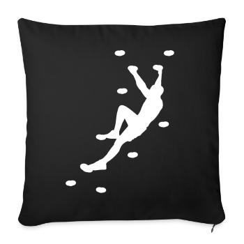 Wandklettern Bouldern Felsklettern - Sofakissenbezug 45 x 45 cm - Schwarz - Vorne