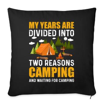 Camping - Sofa pillowcase 17,3'' x 17,3'' (45 x 45 cm) - black - Front