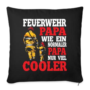 Pompier papa père - Housse de coussin décorative 45 x 45 cm - noir - Devant