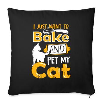 Baking Baker Cat Cat Holder Gift - Sofa pillowcase 17,3'' x 17,3'' (45 x 45 cm) - black - Front