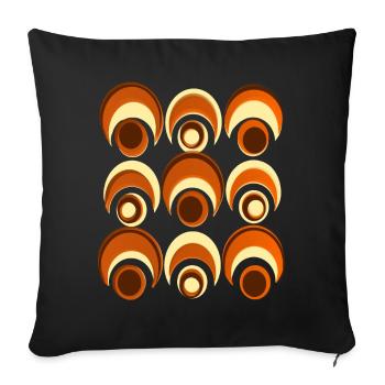 60s 70s Retro Pattern Circle Style Pattern - Sofa pillowcase 17,3'' x 17,3'' (45 x 45 cm) - black - Front