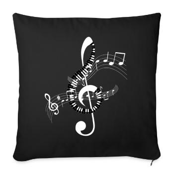Musical Spiral Music Sheet - Sofa pillowcase 17,3'' x 17,3'' (45 x 45 cm) - black - Front