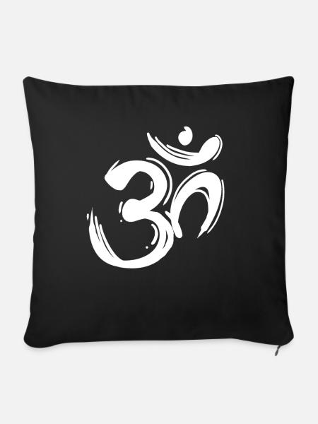 OM Zeichen - OM Symbol - Sofakissenbezug 45 x 45 cm - Schwarz