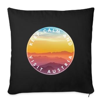 Keep Calm Visit Austria Kreis Badge - Sofakissenbezug 45 x 45 cm - Schwarz - Vorne