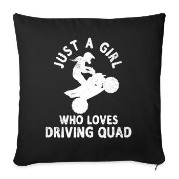 Quad Biking Quad Bike Bike - Housse de coussin décorative 45 x 45 cm - noir - Devant