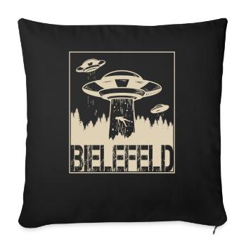 Bielefeld Verschwörung OWL Bielefeld Sprüche - Sofakissenbezug 45 x 45 cm - Schwarz - Vorne