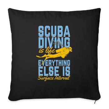 Plongée amusante Plongée Sous-marine cadeau de plongée - Housse de coussin décorative 45 x 45 cm - noir - Devant