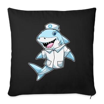 Hai Krankenschwester  - Sofakissenbezug 45 x 45 cm - Schwarz - Vorne