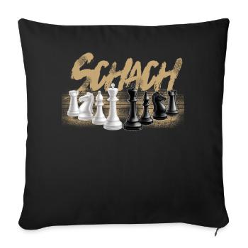 Schach - Sofakissenbezug 45 x 45 cm - Schwarz - Vorne