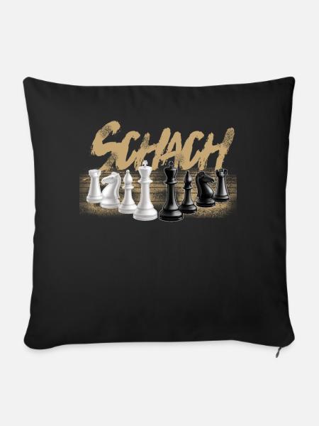 Schach - Sofakissenbezug 45 x 45 cm - Schwarz