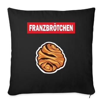 Franzbrötchen Hamburg Souvenir Bäcker Geschenkidee - Sofakissenbezug 45 x 45 cm - Schwarz - Vorne