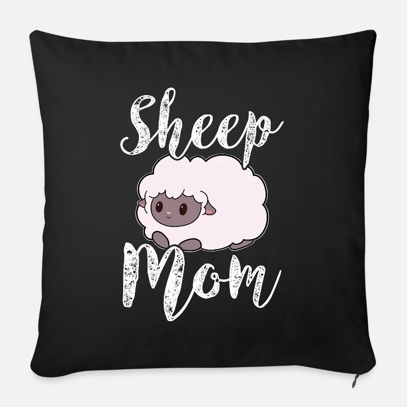 Schaf Schafe Mama Mutter - Sofakissenbezug 45 x 45 cm - Schwarz