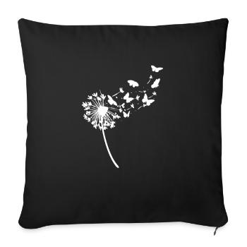 Pissenlit, Pissenlit, Faites un vœu Printemps Nature. - Housse de coussin décorative 45 x 45 cm - noir - Devant