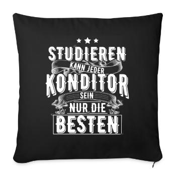 Konditor - Sofakissenbezug 45 x 45 cm - Schwarz - Vorne
