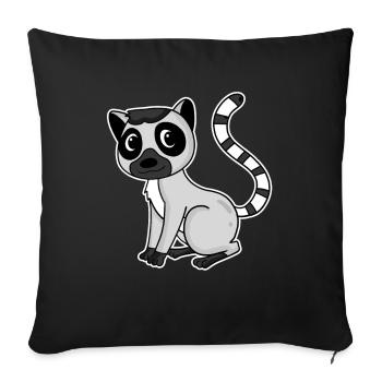 Lemur Primat Cadeau - Housse de coussin décorative 45 x 45 cm - noir - Devant
