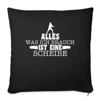 Frisbeespieler Frisbeescheibe Ultimate Frisbee - Sofakissenbezug 45 x 45 cm - Schwarz - Vorne