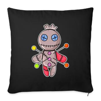 Vaudou doll - Housse de coussin décorative 45 x 45 cm - noir - Devant