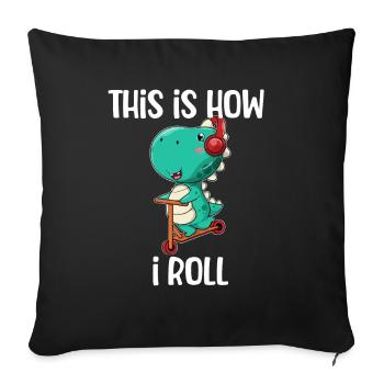 Scooter Dinosaurier - Sofakissenbezug 45 x 45 cm - Schwarz - Vorne