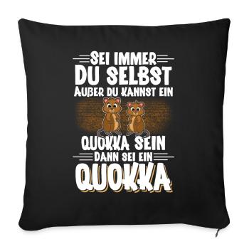 Quokka - Housse de coussin décorative 45 x 45 cm - noir - Devant