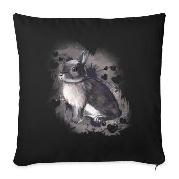 Rabbit - Sofa pillowcase 17,3'' x 17,3'' (45 x 45 cm) - black - Front