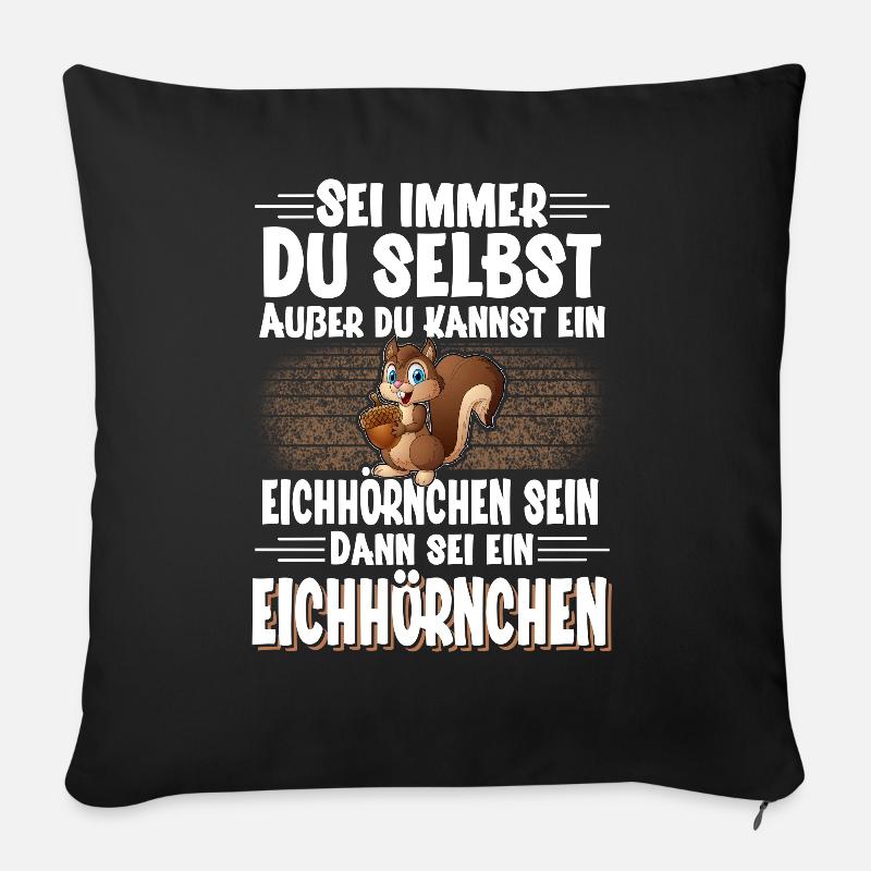 Eichhörnchen - Sofakissenbezug 45 x 45 cm - Schwarz