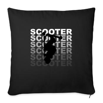 Cascade scooter scooter tour de passe Scooter Backflip - Housse de coussin décorative 45 x 45 cm - noir - Devant