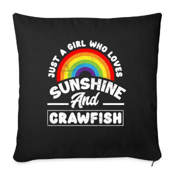 Fille femmes soleil Languste - Housse de coussin décorative 45 x 45 cm - noir - Devant