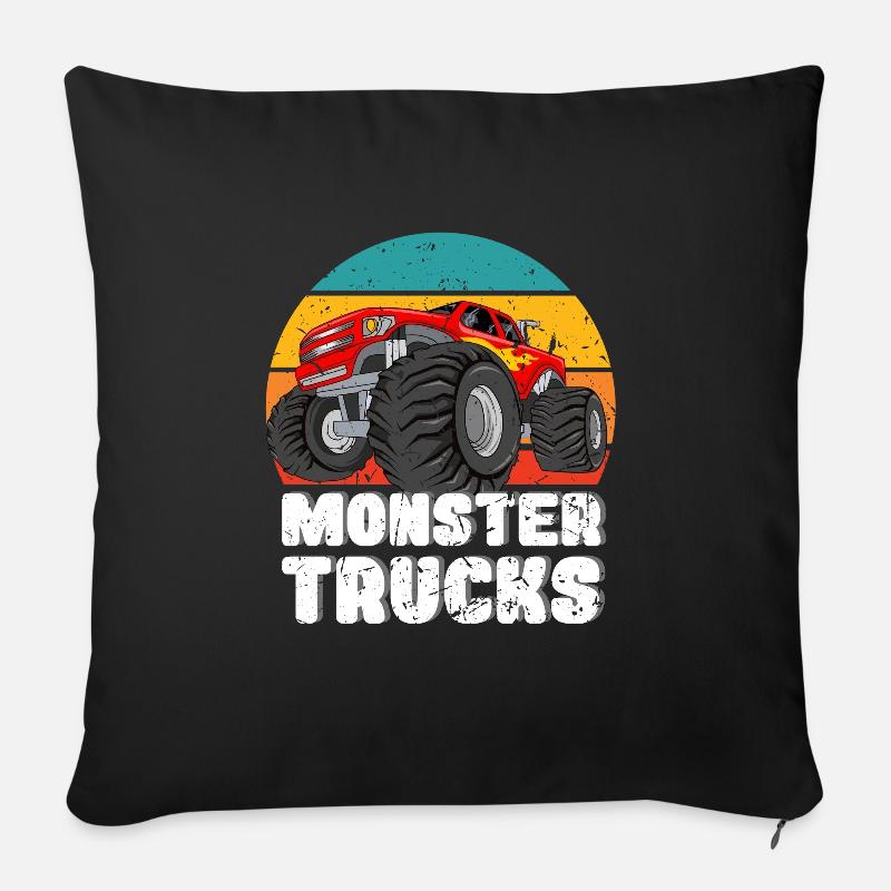Monster Trucks für Schrauber oder USA Fans - Sofakissenbezug 45 x 45 cm - Schwarz