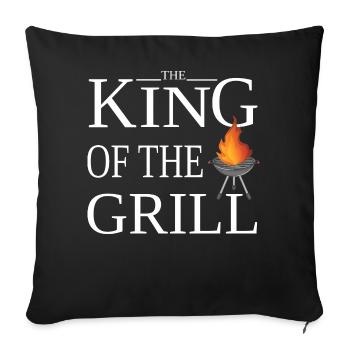 The King of the Grill - Der König des Grills - Sofa pillowcase 17,3'' x 17,3'' (45 x 45 cm) - black - Front