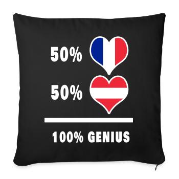 France et Autriche Genial / Cadeau - Housse de coussin décorative 45 x 45 cm - noir - Devant