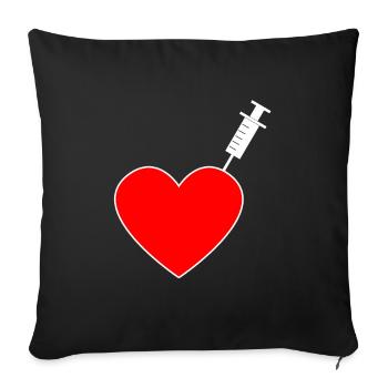 Vaccination - I am vaccinated - Sofa pillowcase 17,3'' x 17,3'' (45 x 45 cm) - black - Front