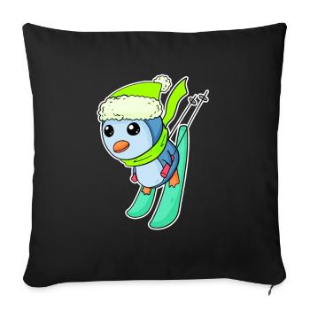 Ski fahren - Sofakissenbezug 45 x 45 cm - Schwarz - Vorne