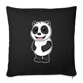 Panda Ours Panda Baby - Housse de coussin décorative 45 x 45 cm - noir - Devant