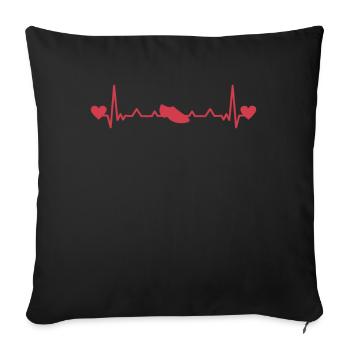 Danse standard Danse Chaussures Homme Standard Heartbeat - Housse de coussin décorative 45 x 45 cm - noir - Devant