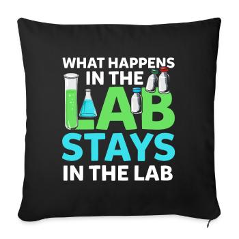 What Happens In The Lab Stays In Lab Chemie Labor - Housse de coussin décorative 45 x 45 cm - noir - Devant