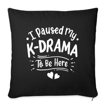 Drame K-drama coréen - Housse de coussin décorative 45 x 45 cm - noir - Devant