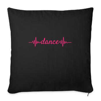 Coeur battement ECG Danse Dance Valse cadeau - Housse de coussin décorative 45 x 45 cm - noir - Devant