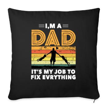 Papa père - Housse de coussin décorative 45 x 45 cm - noir - Devant
