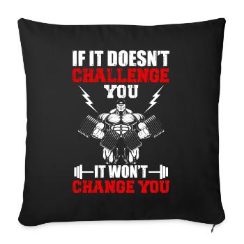 Gym muscle de renforcement fitness - Housse de coussin décorative 45 x 45 cm - noir - Devant