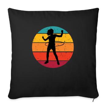 Hullern Hula and Hoop Vintage Logo - Sofa pillowcase 17,3'' x 17,3'' (45 x 45 cm) - black - Front