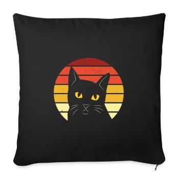 Cat Cat Cats Miau Cat Love Stubentiger - Sofa pillowcase 17,3'' x 17,3'' (45 x 45 cm) - black - Front