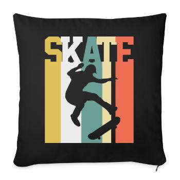 Skaten Skater Skate Vintage - Sofakissenbezug 45 x 45 cm - Schwarz - Vorne