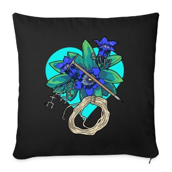 Heart Gentian Outdoor MountaineerIng Mountains Climbing - Sofa pillowcase 17,3'' x 17,3'' (45 x 45 cm) - black - Front