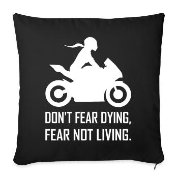 Motocycliste motarde sens de la vie Sportbike - Housse de coussin décorative 45 x 45 cm - noir - Devant