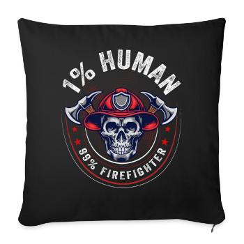 Pompier - Housse de coussin décorative 45 x 45 cm - noir - Devant