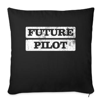 Pilot - Sofa pillowcase 17,3'' x 17,3'' (45 x 45 cm) - black - Front