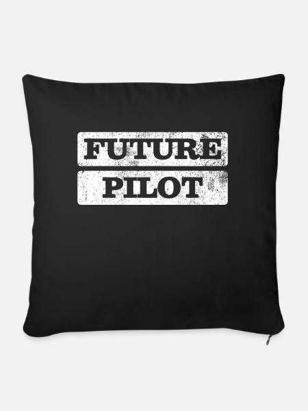 Pilot - Sofakissenbezug 45 x 45 cm - Schwarz
