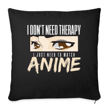 Anime - Sofakissenbezug 45 x 45 cm - Schwarz - Vorne