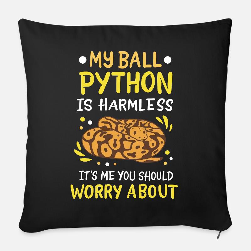 Ball Python - Sofakissenbezug 45 x 45 cm - Schwarz