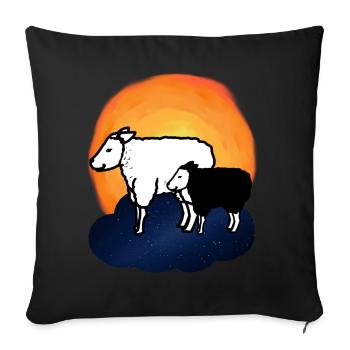 Starry Sky Sheep Sheep Lamb Heavenly - Sofa pillowcase 17,3'' x 17,3'' (45 x 45 cm) - black - Front